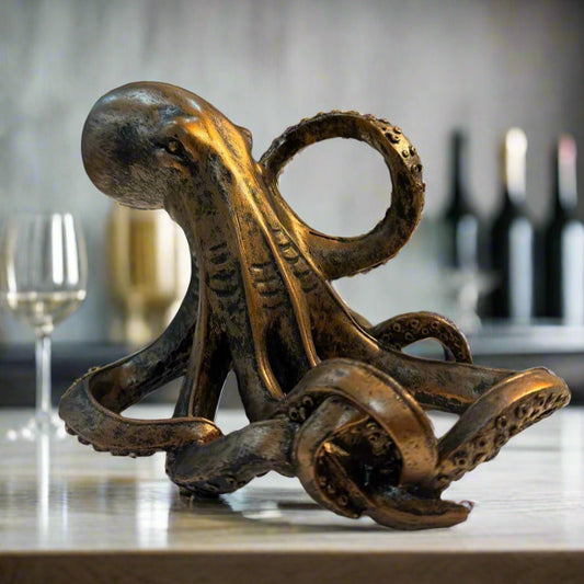 Bronze Octopus Wine Holder