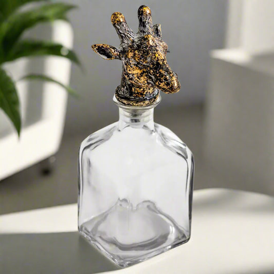 Giraffe Head Glass Storage Bottle